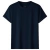 Adult 100% Cotton T-Shirt Unisex Men’s Basic Plain Blank Crew Tee Tops Shirts, Navy, 3XL