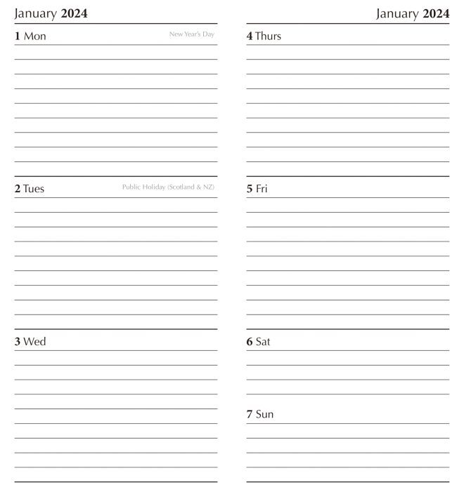 Bliss – 2024 Premium A6 Flexi Pocket Diary Planner Christmas Xmas New Year Gift