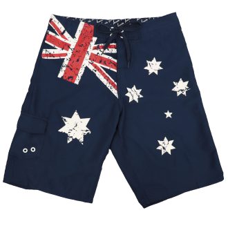 Men’s Adult Board Shorts Australian Flag Australia Day Souvenir Navy Beach Wear, Navy