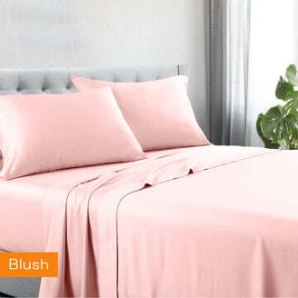1200tc hotel quality cotton rich sheet set single blush
