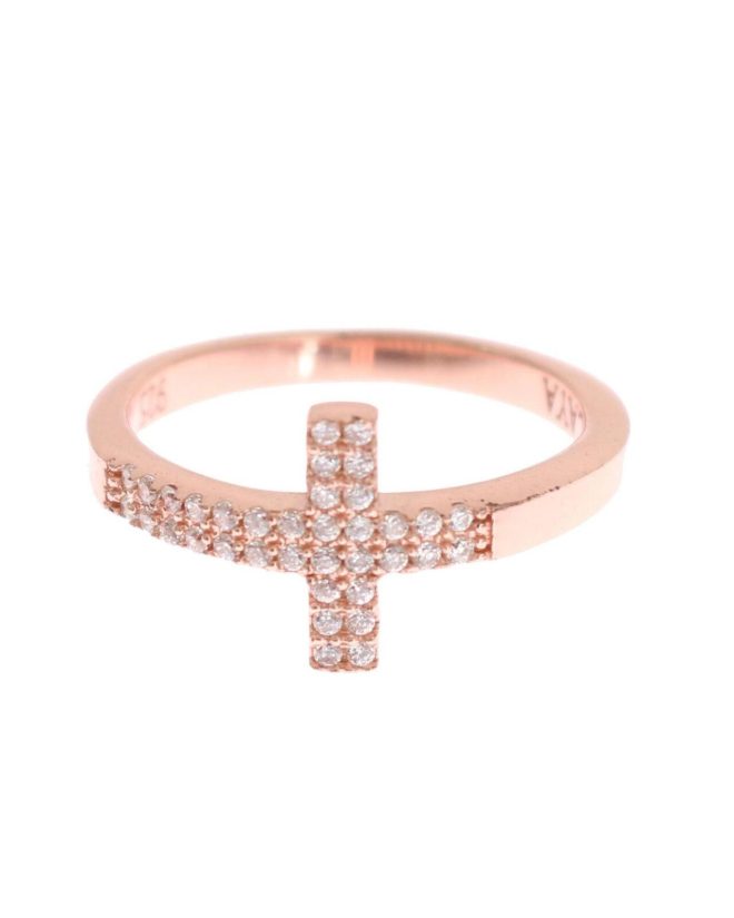 Authentic NIALAYA Pink Gold Plated Silver Ring Women – 49 EU