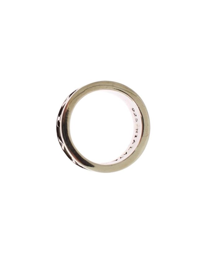 925 Sterling Silver Logo Ring Men – 63 EU