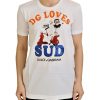 Dolce & Gabbana Crew Neck T-shirt with DG LOVES SUD Motive Women – 36 IT