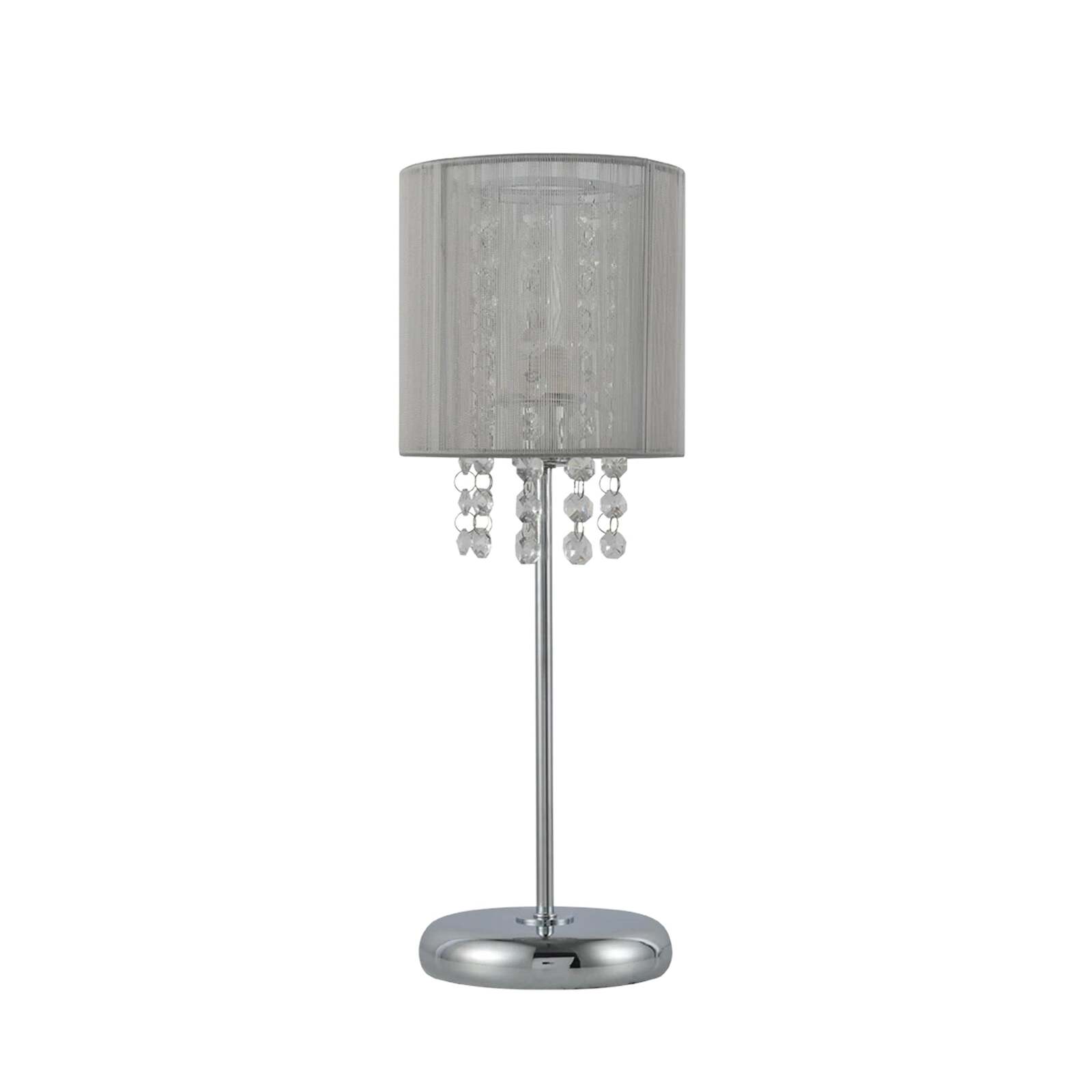 Emilia Table Lamp with Acrylic Drops – Grey Shade