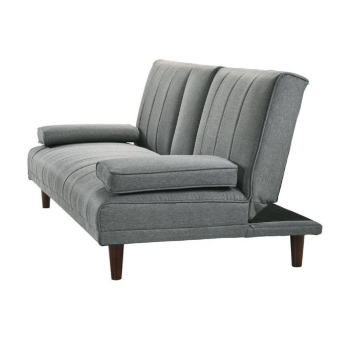 Fabric Sofa Bed with Cup Holder 3 Seater Lounge Couch – Light Grey