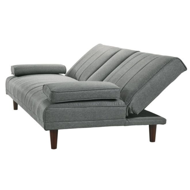 Fabric Sofa Bed with Cup Holder 3 Seater Lounge Couch – Light Grey