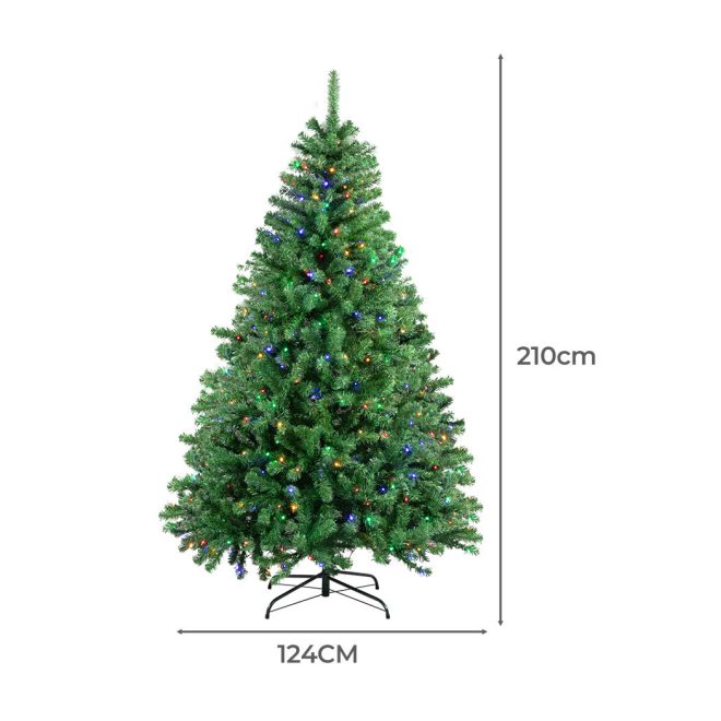 Artificial Led Christmas Tree with Lights 2.1M Pre Lit Xmas Decor 8 Mode