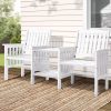 Garden Bench Chair Table Loveseat Wooden Outdoor Furniture Patio Park – White