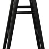 Oval Solid Timber Kitchen Counter Stool – Black