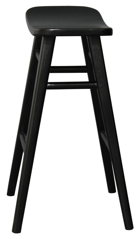 Oval Solid Timber Kitchen Counter Stool – Black