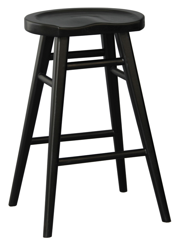 Scandinavian Timber Kitchen Counter Stool – Black