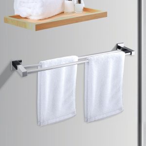 Chrome Towel Bar Rail Bathroom – Double Classic