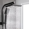 Bathroom Taps Faucet Rain Shower Head Set Hot And Cold Diverter DIY – Black, Shower Head Set