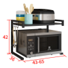 Adjustable Microwave Oven Storage Shelf Black
