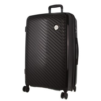 Cardin Inspired Milleni Checked Luggage Bag Travel Carry On Suitcase 75cm (124L) – Black