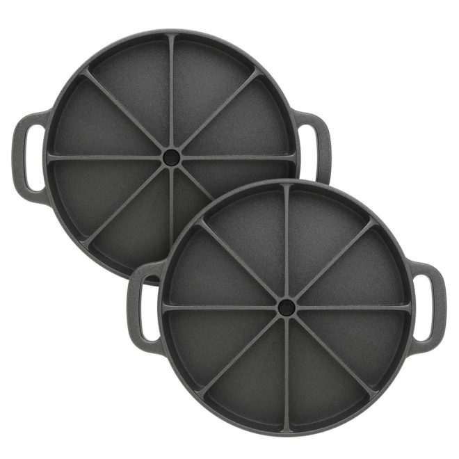 21.5CM Round Cast Iron Baking Wedge Pan Cornbread Cake 8-Slice Baking Dish with Handle – 2