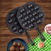 18CM Cast Iron Takoyaki Fry Pan Octopus Balls Maker 12 Hole Cavities Grill Mold – 2