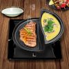 2 in 1 Cast Iron Ribbed Fry Pan Skillet Griddle BBQ and Steamboat Hot Pot – 2