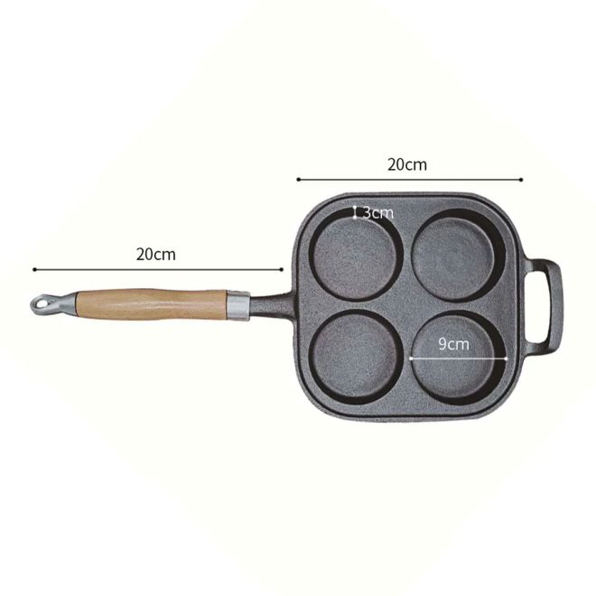 4 Mold Cast Iron Breakfast Fried Egg Pancake Omelette Fry Pan – 1