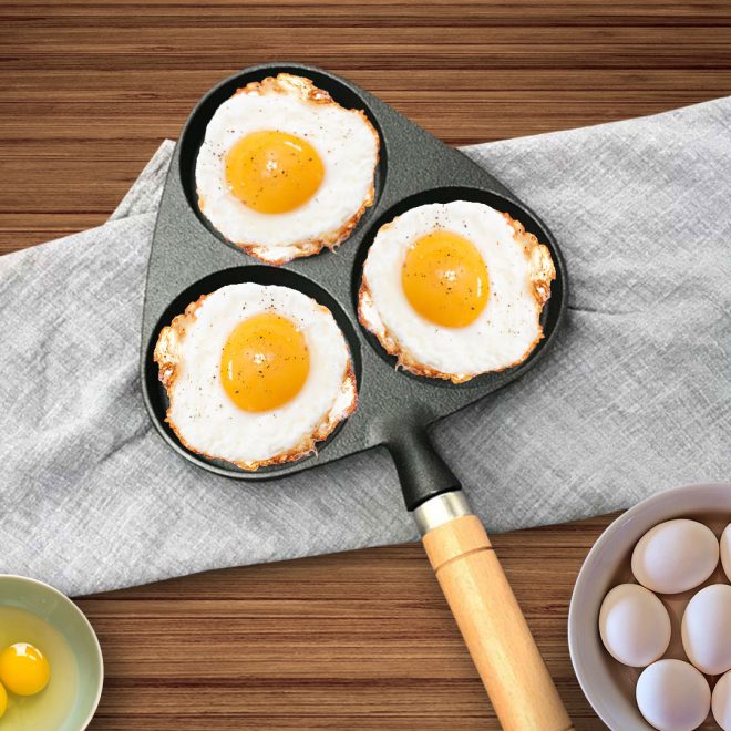 3 Mold Cast Iron Breakfast Fried Egg Pancake Omelette Fry Pan – 1