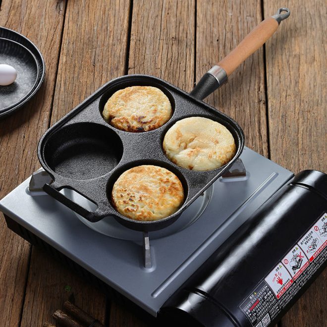 4 Mold Cast Iron Breakfast Fried Egg Pancake Omelette Fry Pan – 1