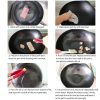 Round Ribbed Cast Iron Frying Pan Skillet Steak Sizzle Platter with Handle