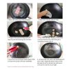 Round Cast Iron Frying Pan Skillet Steak Sizzle Platter with Helper Handle