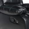 1R Seater Finest Leatherette Recliner Feature Console LED Light Ultra Cushioned