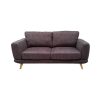 2 Seater Sofa Brown Fabric Lounge Set for Living Room Couch with Solid Wooden Frame