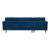 Sofa Chaise Navy Blue Colour Seamed Grid Pattern Pocket Spring Side Pillows Oblique Legs
