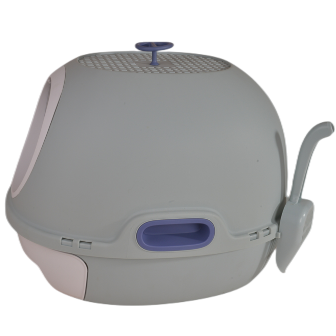 Hooded Cat Toilet Litter Box Tray House With Drawer and Scoop – Blue