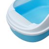 Large Portable Cat Toilet Litter Box Tray House with Scoop and Grid Tray – Blue