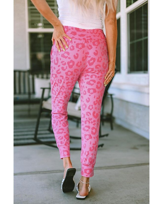 Azura Exchange Ankle-length High Waist Leopard Print Skinny Pants – L