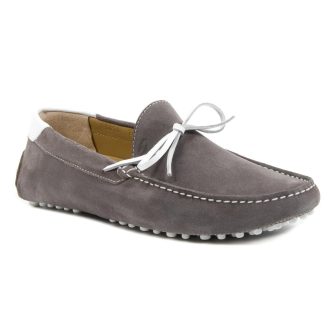 Hand-Stitched Suede Loafers with Rubber Soles