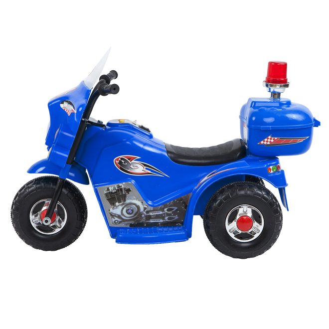 Children’s Electric Ride-on Motorcycle (Blue) Rechargeable, Up To 1Hr