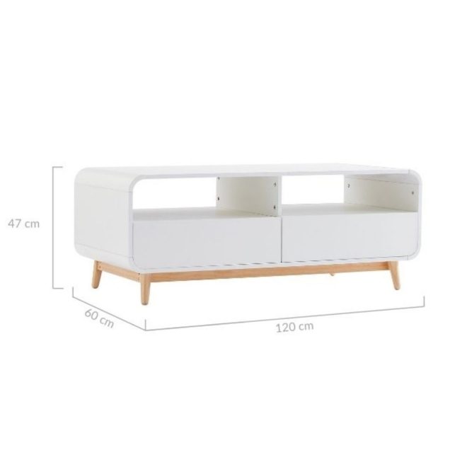 Merlin White Modern Retro Coffee Table