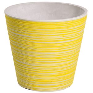 Engraved Pot – 14 cm, Yellow