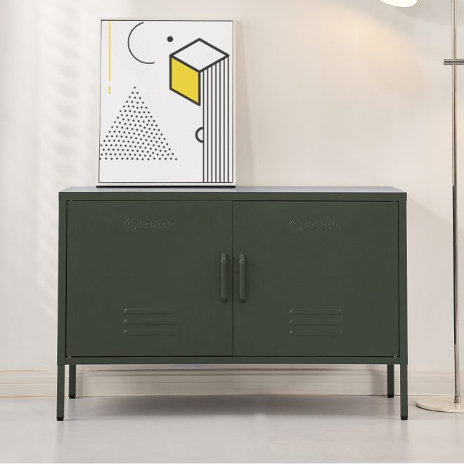 Buffet Sideboard Locker Metal Storage Cabinet – Green