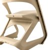 Set of 4 Dining Chairs Office Cafe Lounge Seat Stackable Plastic Leisure Chairs – Beige