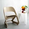 Set of 4 Dining Chairs Office Cafe Lounge Seat Stackable Plastic Leisure Chairs – Beige