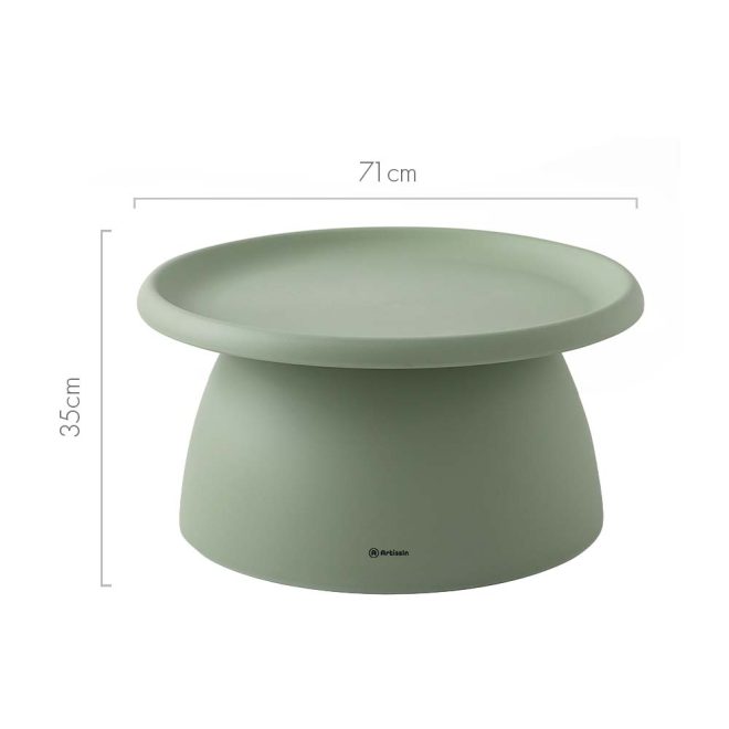 Coffee Table Mushroom Nordic Round Large Side Table 70CM – 70×35 cm, Green