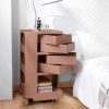 Horley Bedside Table Side Tables Nightstand Organizer Replica Boby Trolley 5Tier – Pink