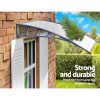 Window Door Awning Door Canopy Outdoor Patio Sun Shield DIY – 1.5×3 m, Clear and Grey