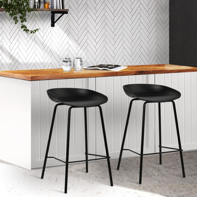 Metal Bar Stools – Black – 2