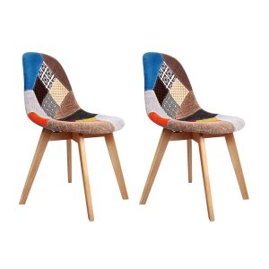 Dining Chairs Set of 2 Fabric Retro Replica DSW