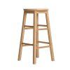 Set of 2 Beech Wood Backless Bar Stools – Natural