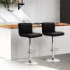 Line Style PU Leather Bar Stools – Black – 2