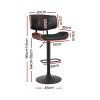 Bar Stool Gas Lift Wooden PU Leather – Black and Wood – 1