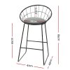 Bar Stools Steel Fabric – Grey and Black – 2