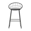 Bar Stools Steel Fabric – Grey and Black – 2